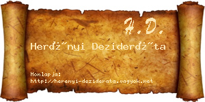 Herényi Dezideráta névjegykártya